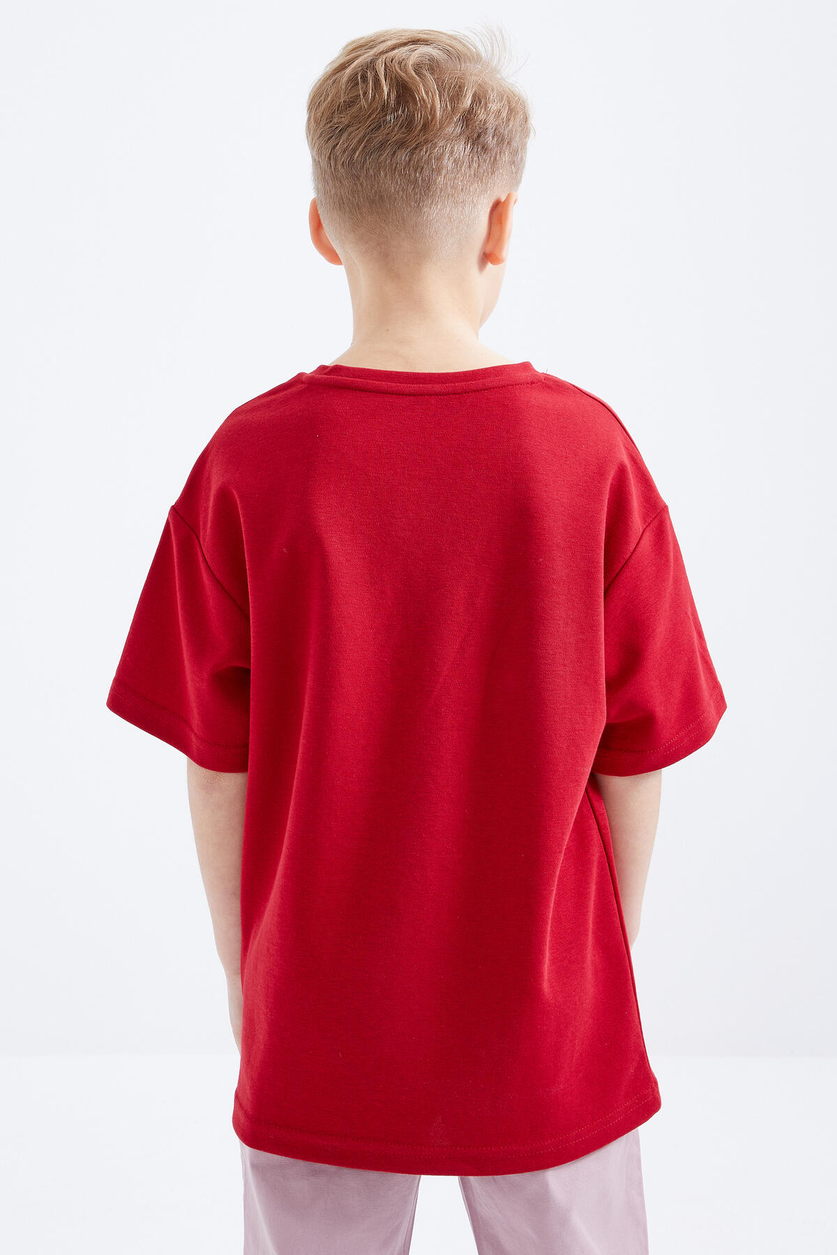 Tommy Life Kırmızı Baskılı Kısa Kollu O Yaka Erkek Çocuk T-Shirt - 10912. 7