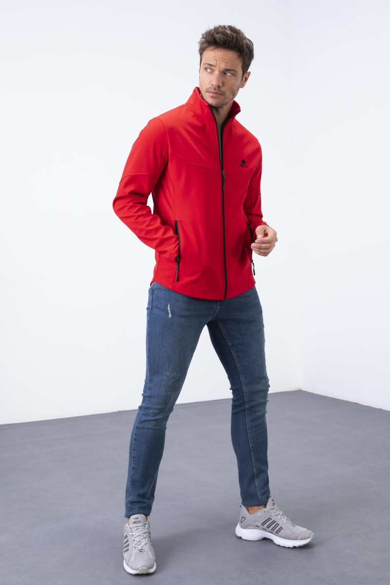 Tommy Life Kırmızı Fermuarlı Dik Yaka Su ve Rüzgar Geçirmez Softshell Erkek Mont - 88050. 2 Tommy Life Kırmızı Fermuarlı Dik Yaka Su ve Rüzgar Geçirmez Softshell Erkek Mont - 88050. 2