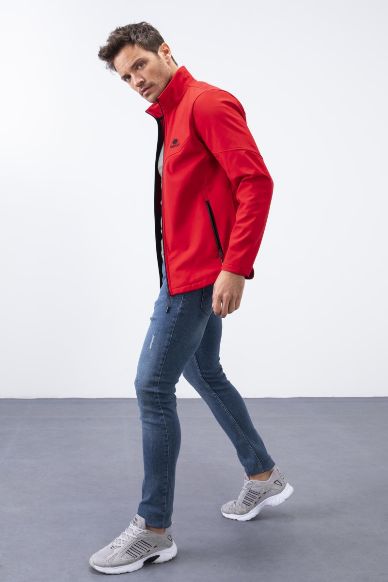 Tommy Life Kırmızı Fermuarlı Dik Yaka Su ve Rüzgar Geçirmez Softshell Erkek Mont - 88050. 8 Tommy Life Kırmızı Fermuarlı Dik Yaka Su ve Rüzgar Geçirmez Softshell Erkek Mont - 88050. 8