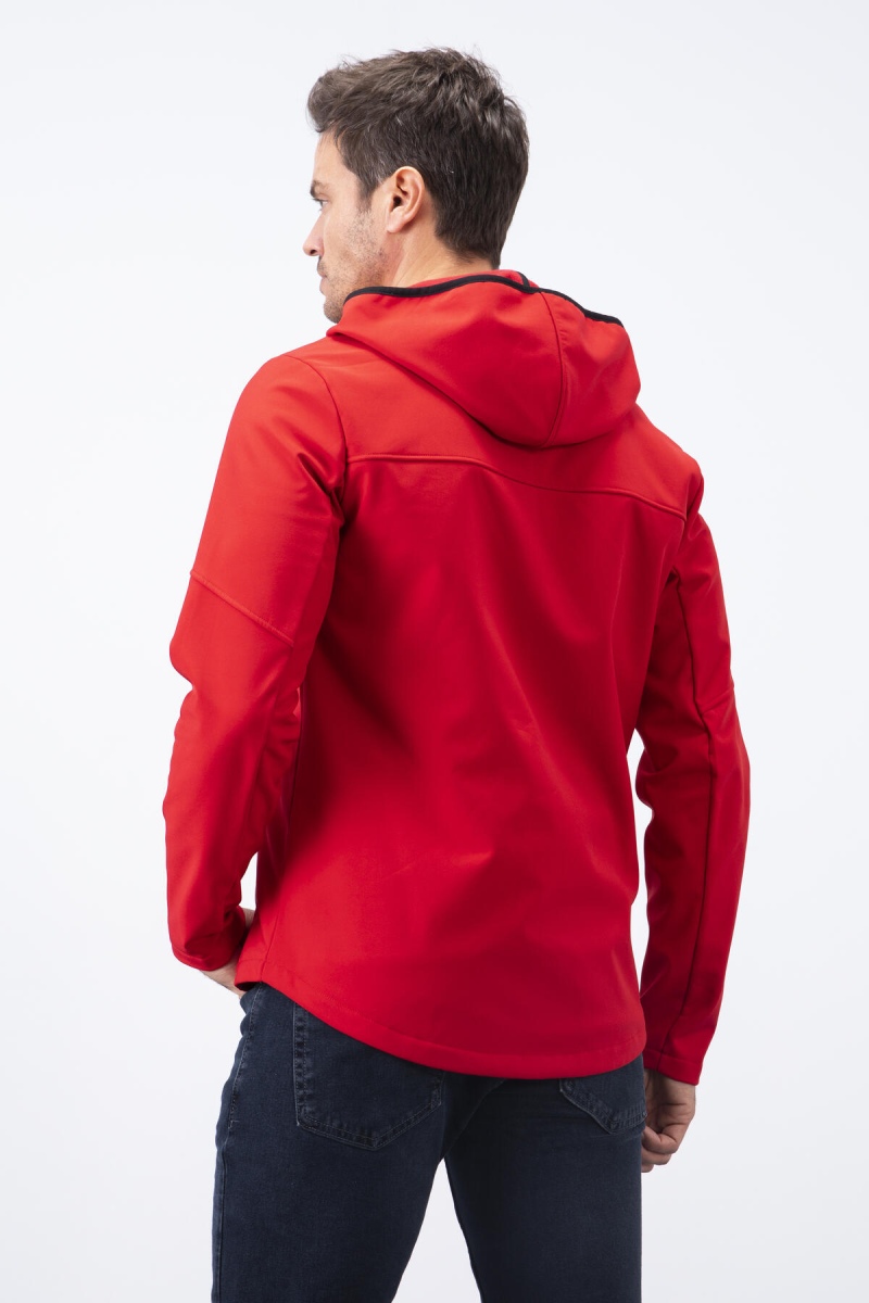 Tommy Life Kırmızı Fermuarlı Kapüşonlu Su ve Rüzgar Geçirmez Softshell Erkek Mont - 88051. 7 Tommy Life Kırmızı Fermuarlı Kapüşonlu Su ve Rüzgar Geçirmez Softshell Erkek Mont - 88051. 7