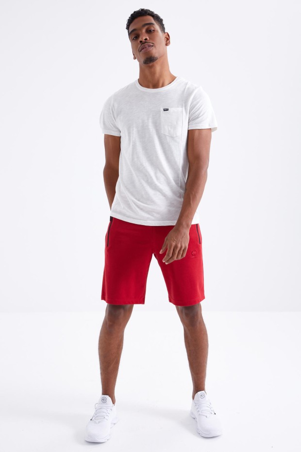 Tommy Life Kırmızı Fermuar Cepli Bağcıklı Standart Kalıp Erkek Şort - 81210. 5 Tommy Life Kırmızı Fermuar Cepli Bağcıklı Standart Kalıp Erkek Şort - 81210. 5