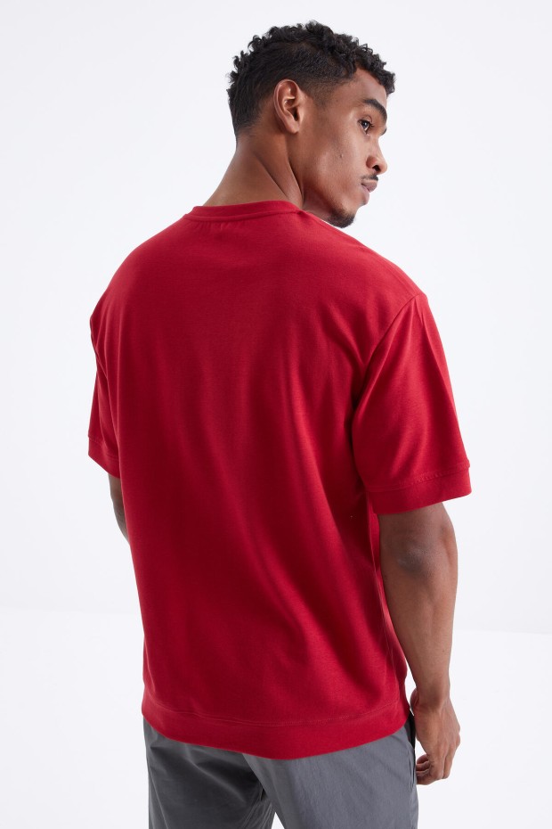 Tommy Life Kırmızı Küçük Yazı Nakışlı O Yaka Erkek Oversize T-Shirt - 88103. 7 Tommy Life Kırmızı Küçük Yazı Nakışlı O Yaka Erkek Oversize T-Shirt - 88103. 7