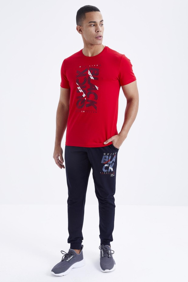 Tommy Life Kırmızı - Lacivert Baskı Detaylı O Yaka Standart Kalıp Manşetli Erkek Eşofman Takım - 85173. 2 Tommy Life Kırmızı - Lacivert Baskı Detaylı O Yaka Standart Kalıp Manşetli Erkek Eşofman Takım - 85173. 2