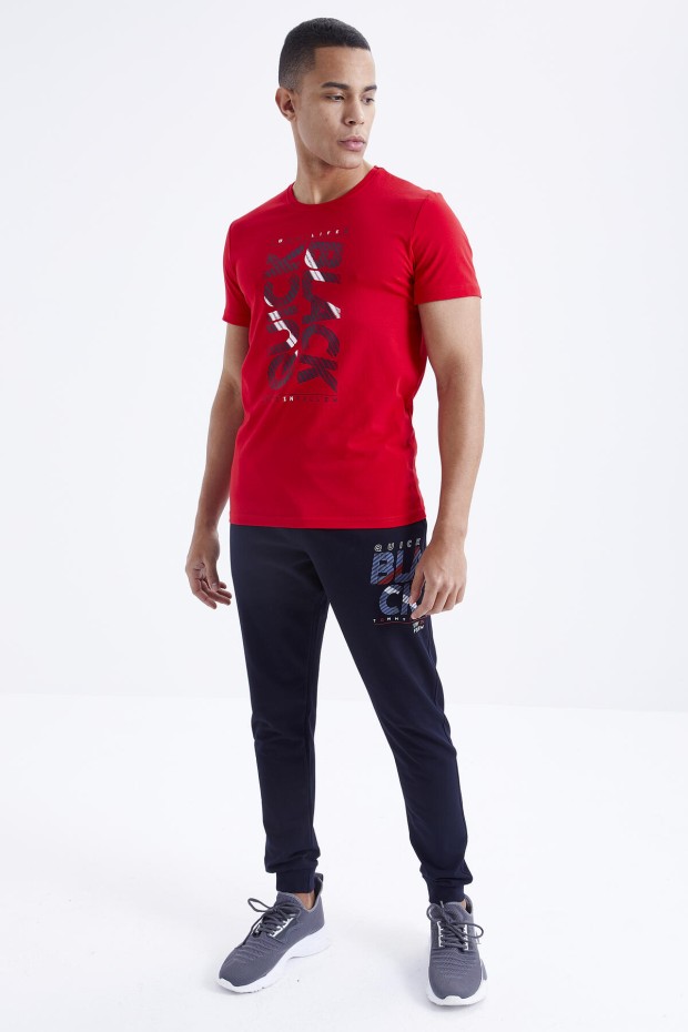 Tommy Life Kırmızı - Lacivert Baskı Detaylı O Yaka Standart Kalıp Manşetli Erkek Eşofman Takım - 85173. 5 Tommy Life Kırmızı - Lacivert Baskı Detaylı O Yaka Standart Kalıp Manşetli Erkek Eşofman Takım - 85173. 5