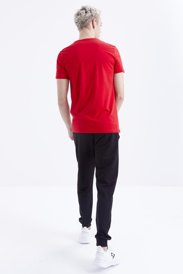 Tommy Life Kırmızı - Siyah Baskı Detaylı O Yaka Standart Kalıp Manşetli Erkek Eşofman Takım - 85175. 7 Tommy Life Kırmızı - Siyah Baskı Detaylı O Yaka Standart Kalıp Manşetli Erkek Eşofman Takım - 85175. 7