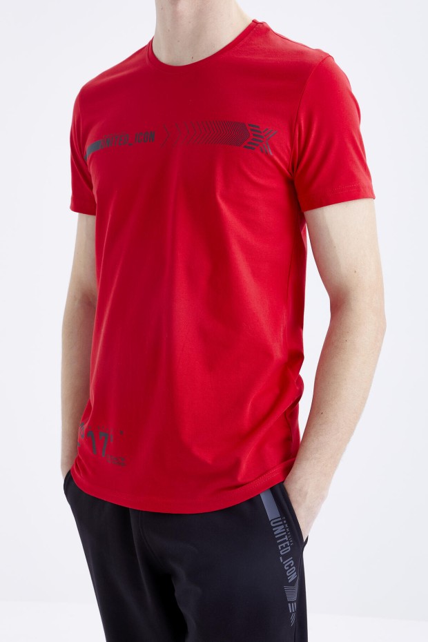 Tommy Life Kırmızı - Siyah Baskı Detaylı O Yaka Standart Kalıp Manşetli Erkek Eşofman Takım - 85175. 6 Tommy Life Kırmızı - Siyah Baskı Detaylı O Yaka Standart Kalıp Manşetli Erkek Eşofman Takım - 85175. 6