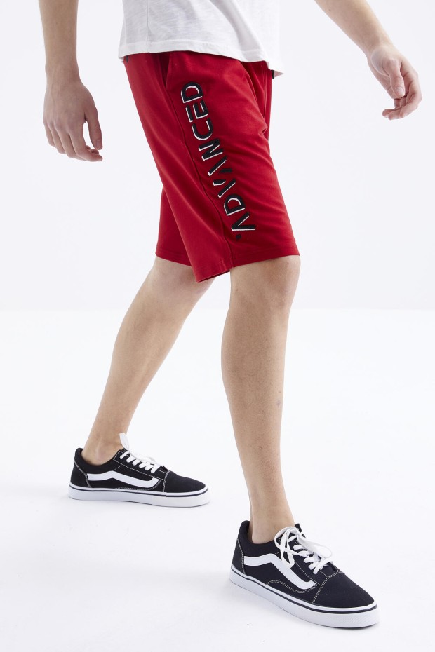 Tommy Life Kırmızı Yazı Nakışlı Bağcıklı Standart Kalıp Erkek Şort - 81223. 2 Tommy Life Kırmızı Yazı Nakışlı Bağcıklı Standart Kalıp Erkek Şort - 81223. 2