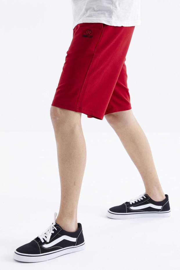 Tommy Life Kırmızı Yazı Nakışlı Bağcıklı Standart Kalıp Erkek Şort - 81223. 8 Tommy Life Kırmızı Yazı Nakışlı Bağcıklı Standart Kalıp Erkek Şort - 81223. 8