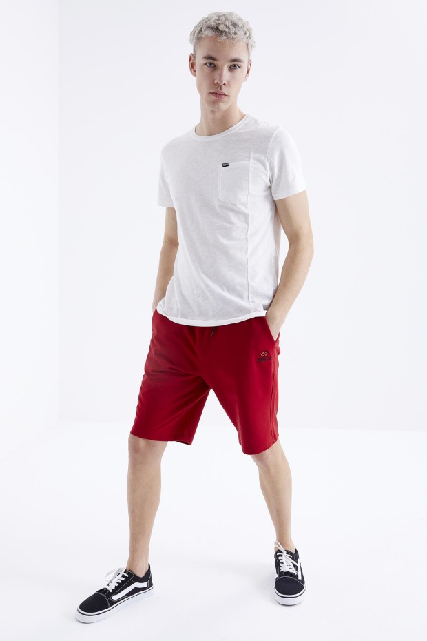 Tommy Life Kırmızı Yazı Nakışlı Bağcıklı Standart Kalıp Erkek Şort - 81223. 7 Tommy Life Kırmızı Yazı Nakışlı Bağcıklı Standart Kalıp Erkek Şort - 81223. 7