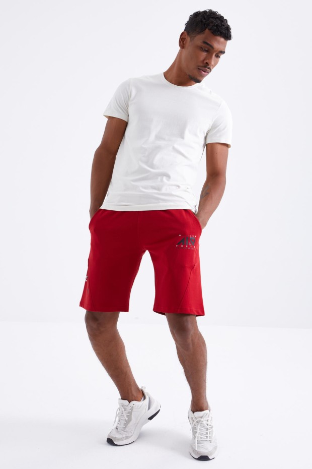 Tommy Life Kırmızı Yazı Nakışlı Fermuar Cepli Bağcıklı Standart Kalıp Erkek Şort - 81225. 3 Tommy Life Kırmızı Yazı Nakışlı Fermuar Cepli Bağcıklı Standart Kalıp Erkek Şort - 81225. 3