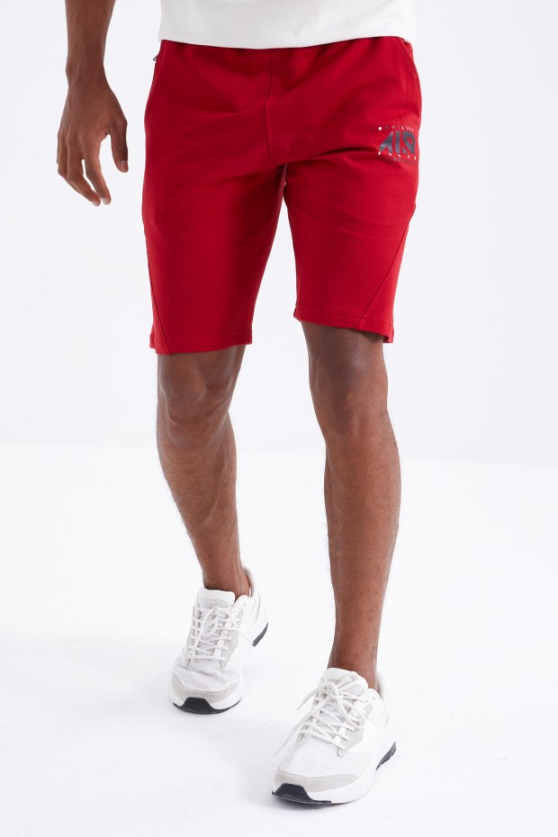 Tommy Life Kırmızı Yazı Nakışlı Fermuar Cepli Bağcıklı Standart Kalıp Erkek Şort - 81225. 8 Tommy Life Kırmızı Yazı Nakışlı Fermuar Cepli Bağcıklı Standart Kalıp Erkek Şort - 81225. 8
