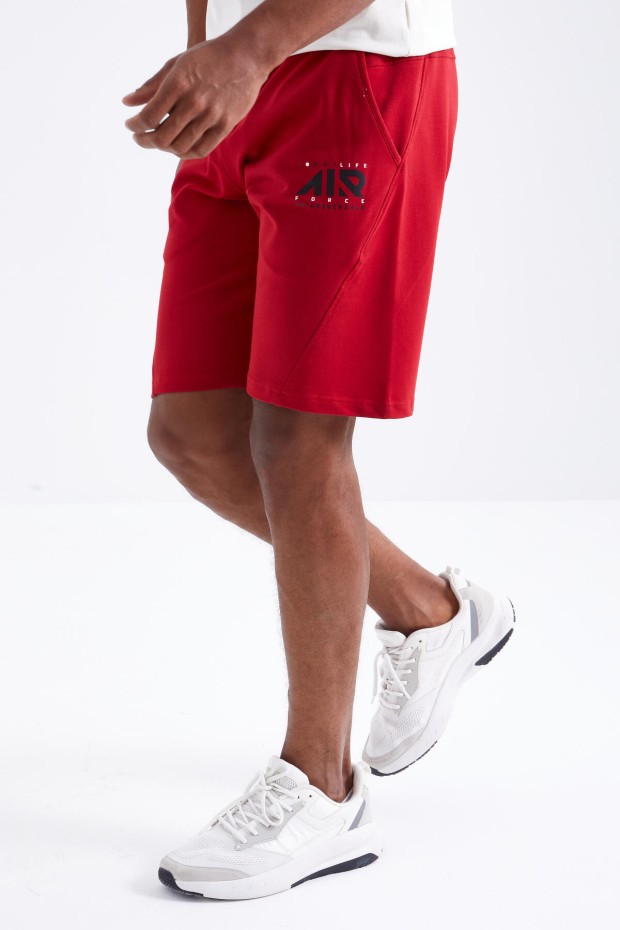 Tommy Life Kırmızı Yazı Nakışlı Fermuar Cepli Bağcıklı Standart Kalıp Erkek Şort - 81225. 6 Tommy Life Kırmızı Yazı Nakışlı Fermuar Cepli Bağcıklı Standart Kalıp Erkek Şort - 81225. 6