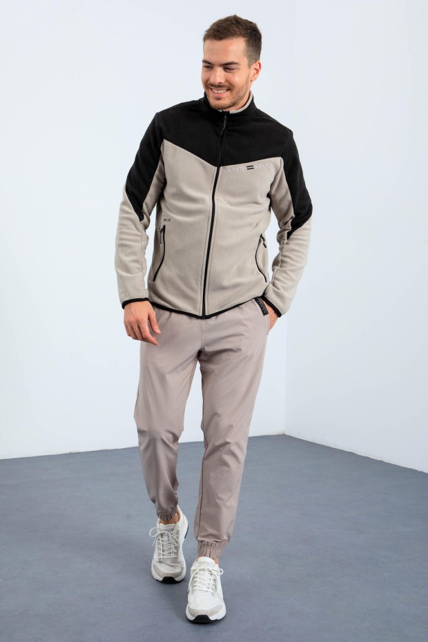 Tommy Life Koyu Bej İki Renkli Fermuarlı Dik Yaka Standart Kalıp Erkek Sweatshirt Polar - 87994. 8 Tommy Life Koyu Bej İki Renkli Fermuarlı Dik Yaka Standart Kalıp Erkek Sweatshirt Polar - 87994. 8