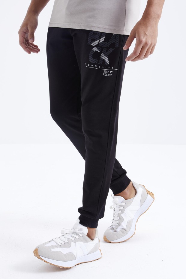 Tommy Life Koyu Bej - Siyah Baskı Detaylı O Yaka Standart Kalıp Manşetli Erkek Eşofman Takım - 85173. 8 Tommy Life Koyu Bej - Siyah Baskı Detaylı O Yaka Standart Kalıp Manşetli Erkek Eşofman Takım - 85173. 8