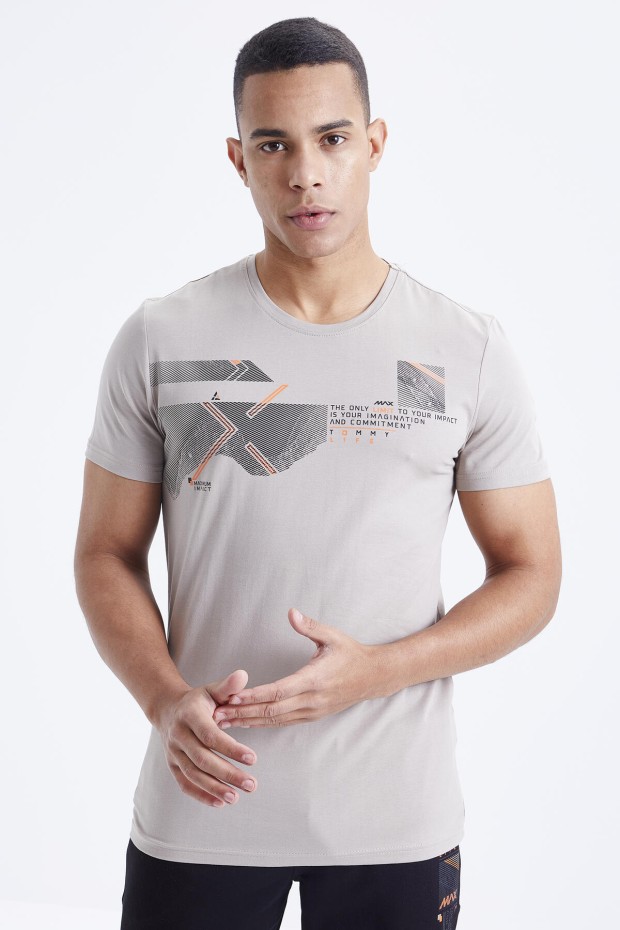 Tommy Life Koyu Bej - Siyah Baskı Detaylı O Yaka Standart Kalıp Manşetli Erkek Eşofman Takım - 85174. 2 Tommy Life Koyu Bej - Siyah Baskı Detaylı O Yaka Standart Kalıp Manşetli Erkek Eşofman Takım - 85174. 2