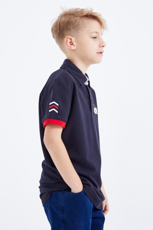 Tommy Life Lacivert Air Yazılı Standart Kalıp Polo Yaka Erkek Çocuk T-Shirt - 10894. 1