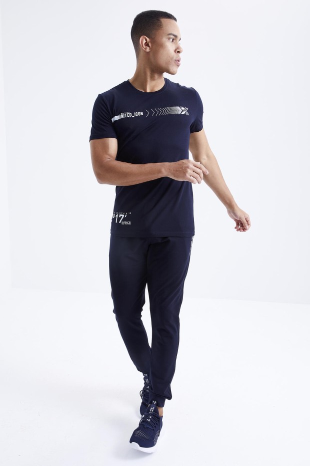 Tommy Life Lacivert Baskı Detaylı O Yaka Standart Kalıp Manşetli Erkek Eşofman Takım - 85175. 7 Tommy Life Lacivert Baskı Detaylı O Yaka Standart Kalıp Manşetli Erkek Eşofman Takım - 85175. 7