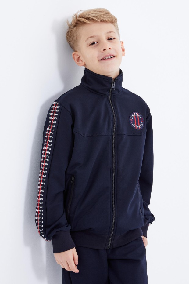 Tommy Life Lacivert Dik Yaka Fermuarlı Standart Kalıp Erkek Çocuk Eşofman Takımı - 10810. 7 Tommy Life Lacivert Dik Yaka Fermuarlı Standart Kalıp Erkek Çocuk Eşofman Takımı - 10810. 7