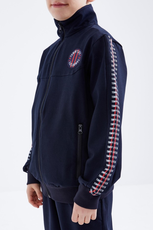 Tommy Life Lacivert Dik Yaka Fermuarlı Standart Kalıp Erkek Çocuk Eşofman Takımı - 10810. 4 Tommy Life Lacivert Dik Yaka Fermuarlı Standart Kalıp Erkek Çocuk Eşofman Takımı - 10810. 4