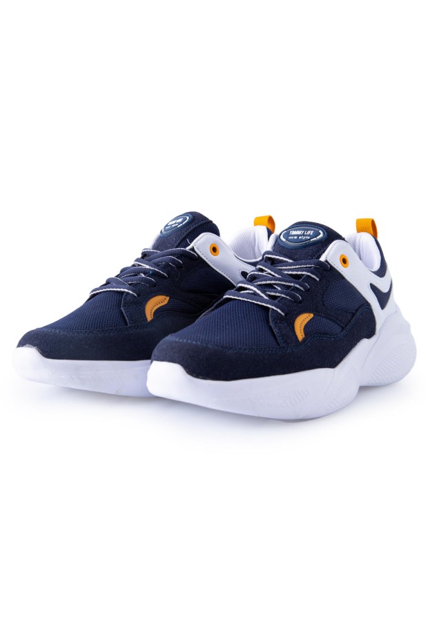 Tommy Life Lacivert Çift Renkli Bağcıklı Yüksek Taban Erkek Spor Ayakkabı - 89097. 1 Tommy Life Lacivert Çift Renkli Bağcıklı Yüksek Taban Erkek Spor Ayakkabı - 89097. 1