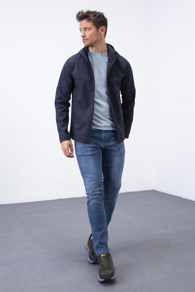 Tommy Life Lacivert Fermuarlı Kapüşonlu Su ve Rüzgar Geçirmez Softshell Erkek Mont - 88051. 8 Tommy Life Lacivert Fermuarlı Kapüşonlu Su ve Rüzgar Geçirmez Softshell Erkek Mont - 88051. 8