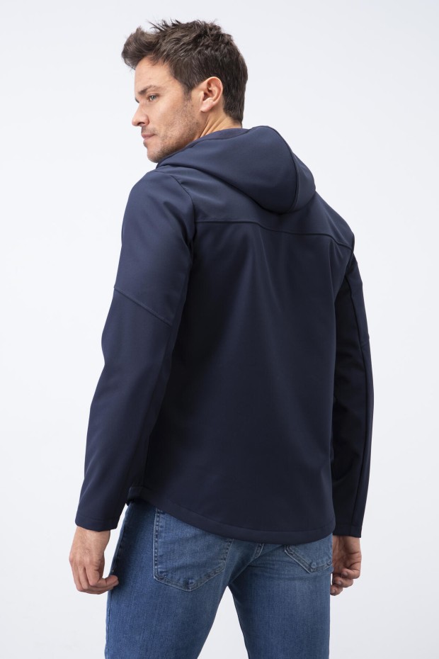Tommy Life Lacivert Fermuarlı Kapüşonlu Su ve Rüzgar Geçirmez Softshell Erkek Mont - 88051. 5 Tommy Life Lacivert Fermuarlı Kapüşonlu Su ve Rüzgar Geçirmez Softshell Erkek Mont - 88051. 5
