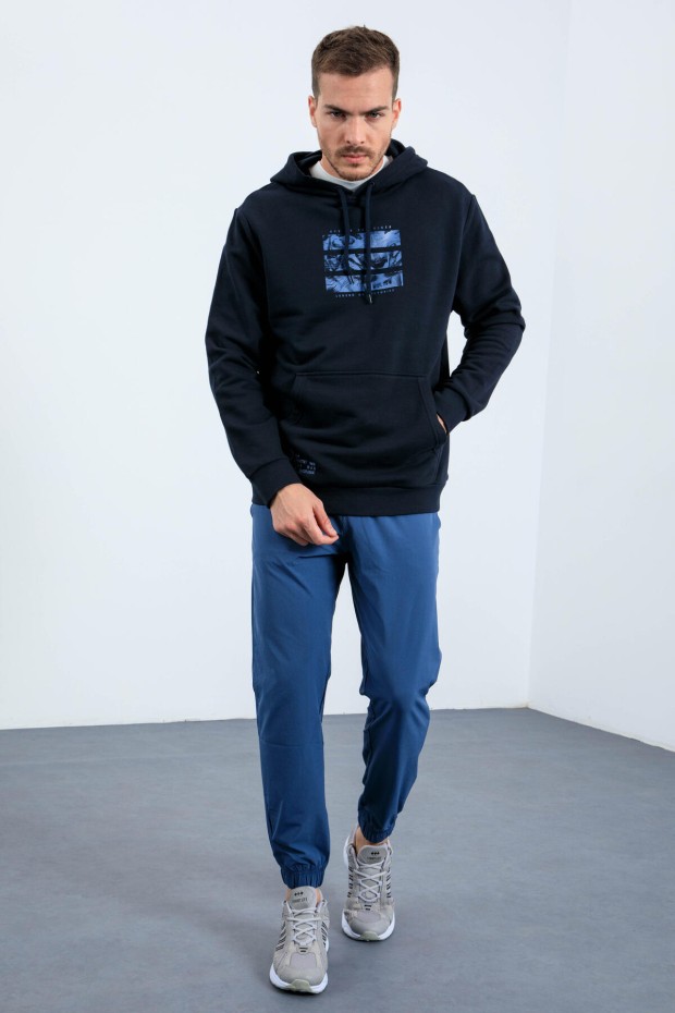 Tommy Life Lacivert Kaplan Baskılı Kapüşonlu Rahat Form Erkek Sweatshirt - 88036. 3 Tommy Life Lacivert Kaplan Baskılı Kapüşonlu Rahat Form Erkek Sweatshirt - 88036. 3