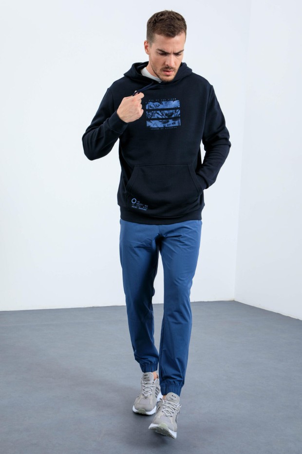 Tommy Life Lacivert Kaplan Baskılı Kapüşonlu Rahat Form Erkek Sweatshirt - 88036. 4 Tommy Life Lacivert Kaplan Baskılı Kapüşonlu Rahat Form Erkek Sweatshirt - 88036. 4