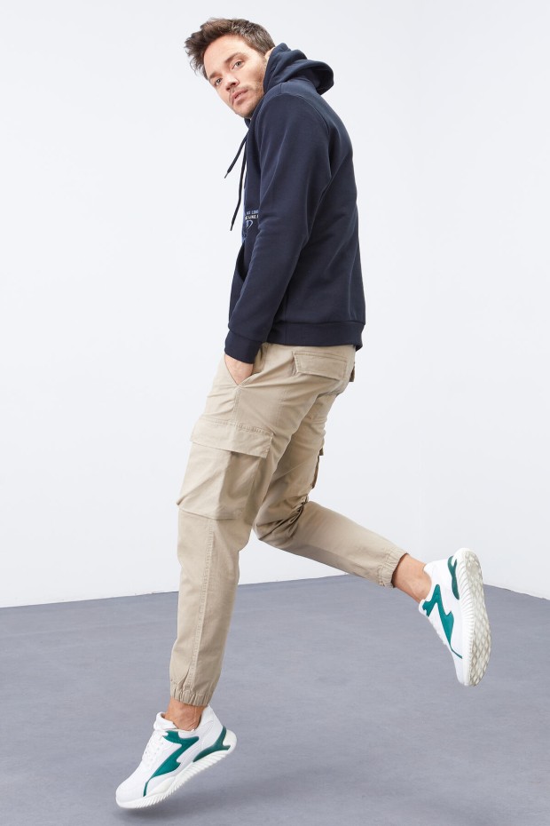 Tommy Life Lacivert Kuzgun Baskılı Kapüşonlu Kanguru Cepli Rahat Form Erkek Sweatshirt - 88014. 7 Tommy Life Lacivert Kuzgun Baskılı Kapüşonlu Kanguru Cepli Rahat Form Erkek Sweatshirt - 88014. 7
