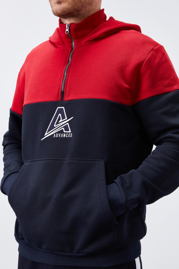 Tommy Life Lacivert Nakış Detaylı Yarım Fermuar Kapüşonlu Erkek Sweatshirt - 88033. 4 Tommy Life Lacivert Nakış Detaylı Yarım Fermuar Kapüşonlu Erkek Sweatshirt - 88033. 4