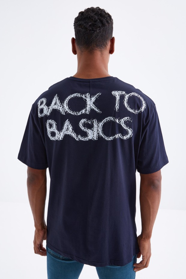 Tommy Life Lacivert Sırtı Yazı Baskılı O Yaka Erkek Oversize T-Shirt - 88100. 3 Tommy Life Lacivert Sırtı Yazı Baskılı O Yaka Erkek Oversize T-Shirt - 88100. 3