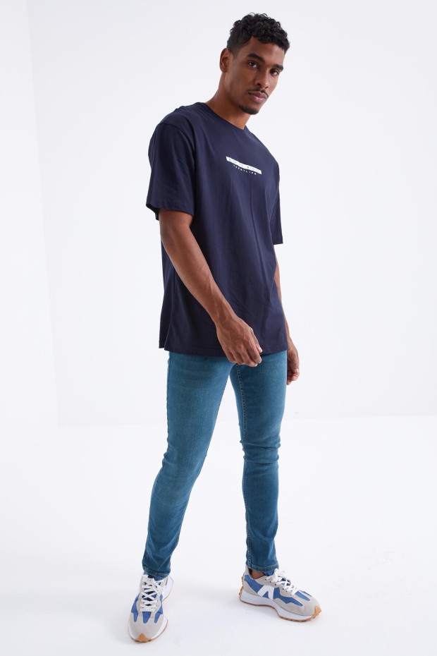 Tommy Life Lacivert Sırtı Yazı Baskılı O Yaka Erkek Oversize T-Shirt - 88100. 1 Tommy Life Lacivert Sırtı Yazı Baskılı O Yaka Erkek Oversize T-Shirt - 88100. 1
