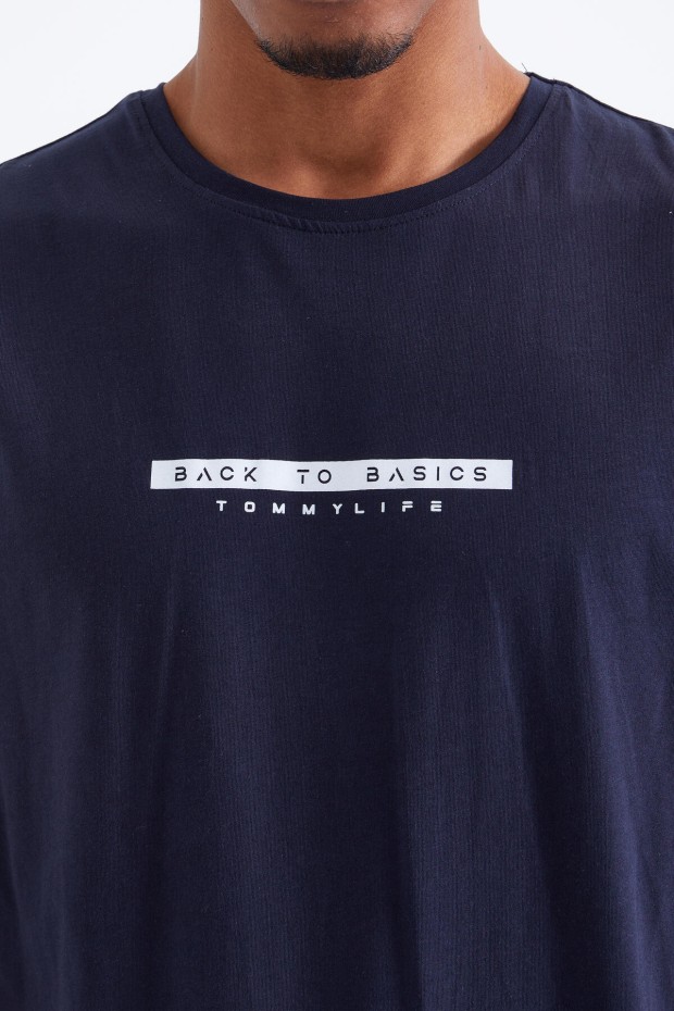 Tommy Life Lacivert Sırtı Yazı Baskılı O Yaka Erkek Oversize T-Shirt - 88100. 4 Tommy Life Lacivert Sırtı Yazı Baskılı O Yaka Erkek Oversize T-Shirt - 88100. 4