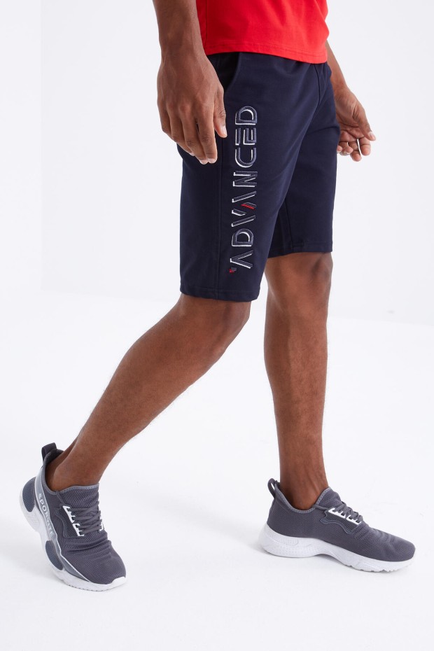 Tommy Life Lacivert Yazı Nakışlı Bağcıklı Standart Kalıp Erkek Şort - 81223. 2 Tommy Life Lacivert Yazı Nakışlı Bağcıklı Standart Kalıp Erkek Şort - 81223. 2