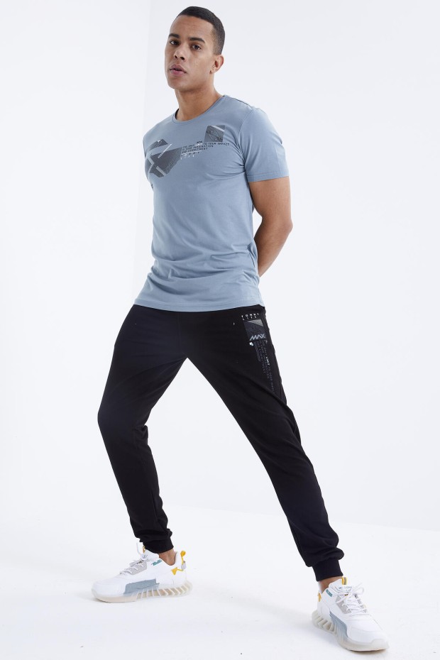 Tommy Life Mint Yeşil - Siyah Baskı Detaylı O Yaka Standart Kalıp Manşetli Erkek Eşofman Takım - 85174. 3 Tommy Life Mint Yeşil - Siyah Baskı Detaylı O Yaka Standart Kalıp Manşetli Erkek Eşofman Takım - 85174. 3