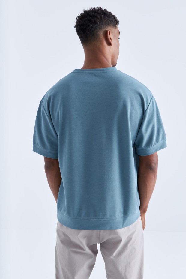 Tommy Life Mint Yeşili Baskılı Yazı Nakışlı O Yaka Erkek Oversize T-Shirt - 88105. 5 Tommy Life Mint Yeşili Baskılı Yazı Nakışlı O Yaka Erkek Oversize T-Shirt - 88105. 5