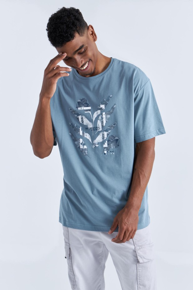 Tommy Life Mint Yeşili Büyük Baskılı O Yaka Erkek Oversize T-Shirt - 88092. 3 Tommy Life Mint Yeşili Büyük Baskılı O Yaka Erkek Oversize T-Shirt - 88092. 3