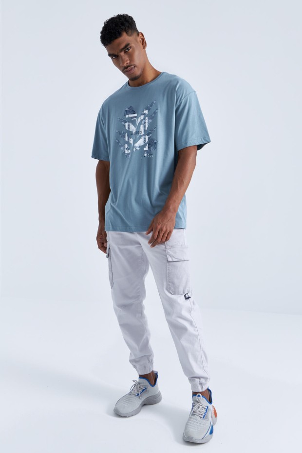 Tommy Life Mint Yeşili Büyük Baskılı O Yaka Erkek Oversize T-Shirt - 88092. 2 Tommy Life Mint Yeşili Büyük Baskılı O Yaka Erkek Oversize T-Shirt - 88092. 2