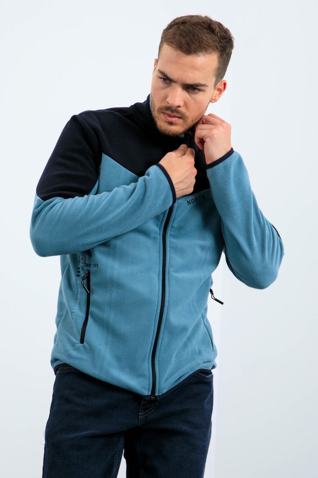 Tommy Life Mint Yeşili İki Renkli Fermuarlı Dik Yaka Standart Kalıp Erkek Sweatshirt Polar - 87994. 3 Tommy Life Mint Yeşili İki Renkli Fermuarlı Dik Yaka Standart Kalıp Erkek Sweatshirt Polar - 87994. 3