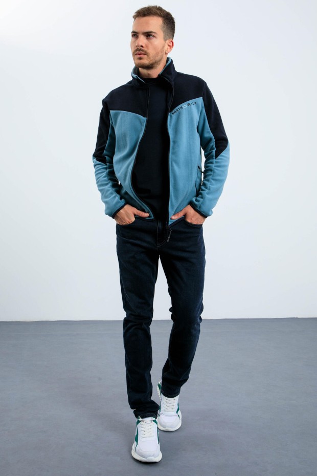Tommy Life Mint Yeşili İki Renkli Fermuarlı Dik Yaka Standart Kalıp Erkek Sweatshirt Polar - 87994. 2 Tommy Life Mint Yeşili İki Renkli Fermuarlı Dik Yaka Standart Kalıp Erkek Sweatshirt Polar - 87994. 2