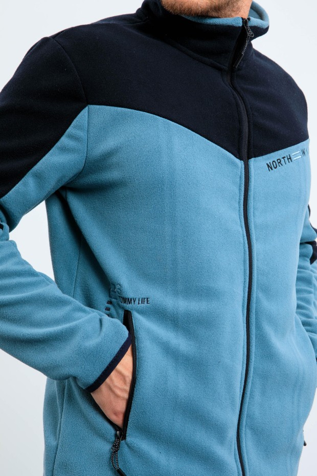 Tommy Life Mint Yeşili İki Renkli Fermuarlı Dik Yaka Standart Kalıp Erkek Sweatshirt Polar - 87994. 4 Tommy Life Mint Yeşili İki Renkli Fermuarlı Dik Yaka Standart Kalıp Erkek Sweatshirt Polar - 87994. 4