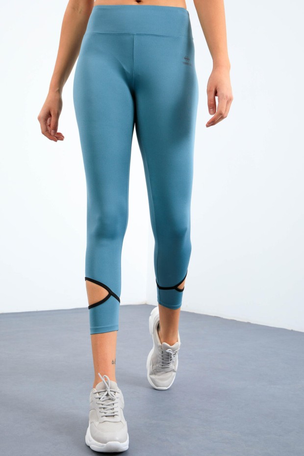 Tommy Life Mint Yeşili Bilekleri Pencereli Yüksel Bel Slim Fit Dar Paça Kadın Tayt - 94610. 5 Tommy Life Mint Yeşili Bilekleri Pencereli Yüksel Bel Slim Fit Dar Paça Kadın Tayt - 94610. 5