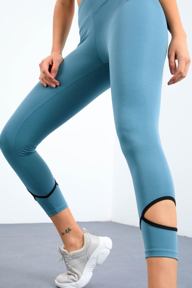 Tommy Life Mint Yeşili Bilekleri Pencereli Yüksel Bel Slim Fit Dar Paça Kadın Tayt - 94610. 6 Tommy Life Mint Yeşili Bilekleri Pencereli Yüksel Bel Slim Fit Dar Paça Kadın Tayt - 94610. 6