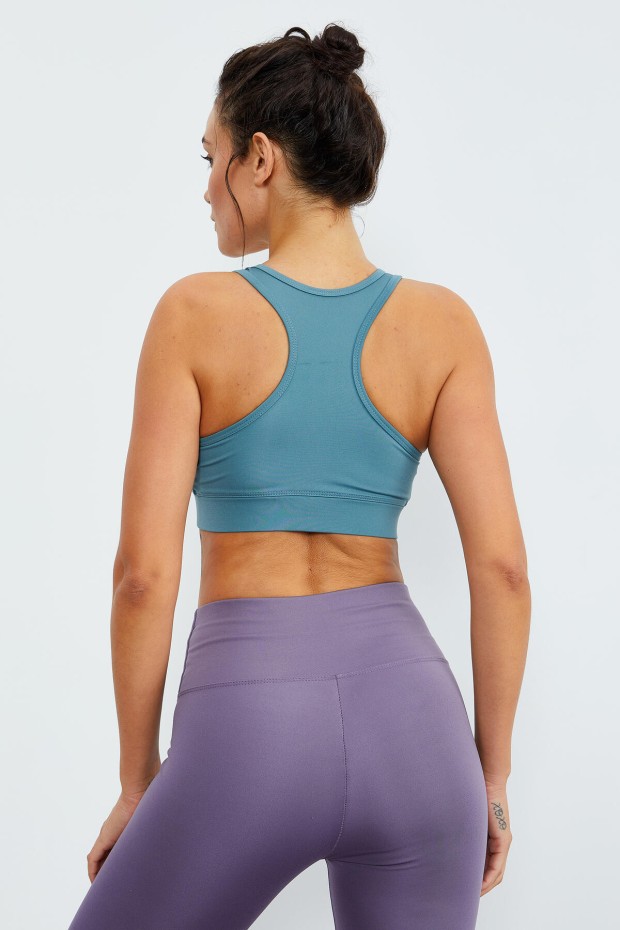 Tommy Life Mint Yeşili Sırt Detaylı Dar Kalıp U Yaka Kadın Spor Büstiyer - 97120. 4 Tommy Life Mint Yeşili Sırt Detaylı Dar Kalıp U Yaka Kadın Spor Büstiyer - 97120. 4