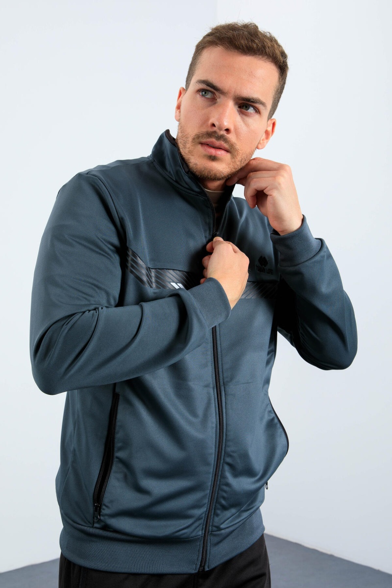 Tommy Life Orman Yeşil - Siyah Dik Yaka Fermuarlı Standart Kalıp Erkek Eşofman Takımı - 85163. 1 Tommy Life Orman Yeşil - Siyah Dik Yaka Fermuarlı Standart Kalıp Erkek Eşofman Takımı - 85163. 1