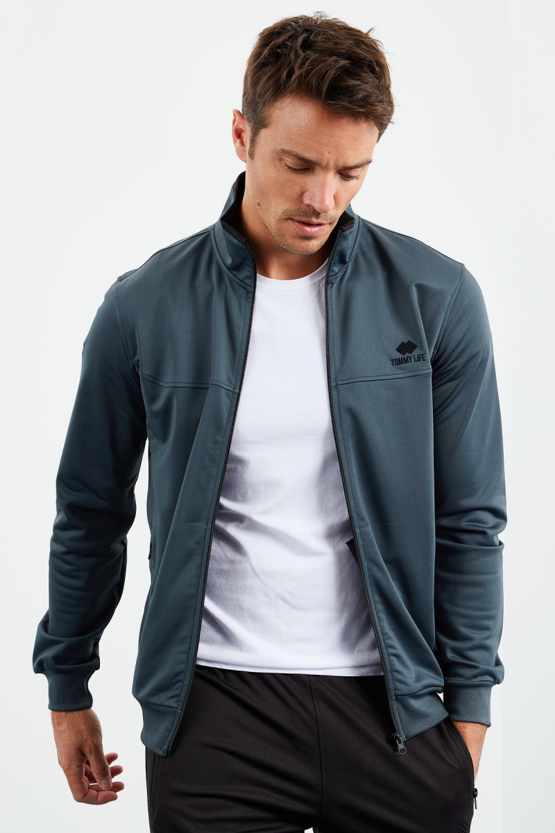 Tommy Life Orman Yeşil - Siyah Dik Yaka Fermuarlı Standart Kalıp Klasik Paça Erkek Eşofman Takımı - 85162. 6 Tommy Life Orman Yeşil - Siyah Dik Yaka Fermuarlı Standart Kalıp Klasik Paça Erkek Eşofman Takımı - 85162. 6