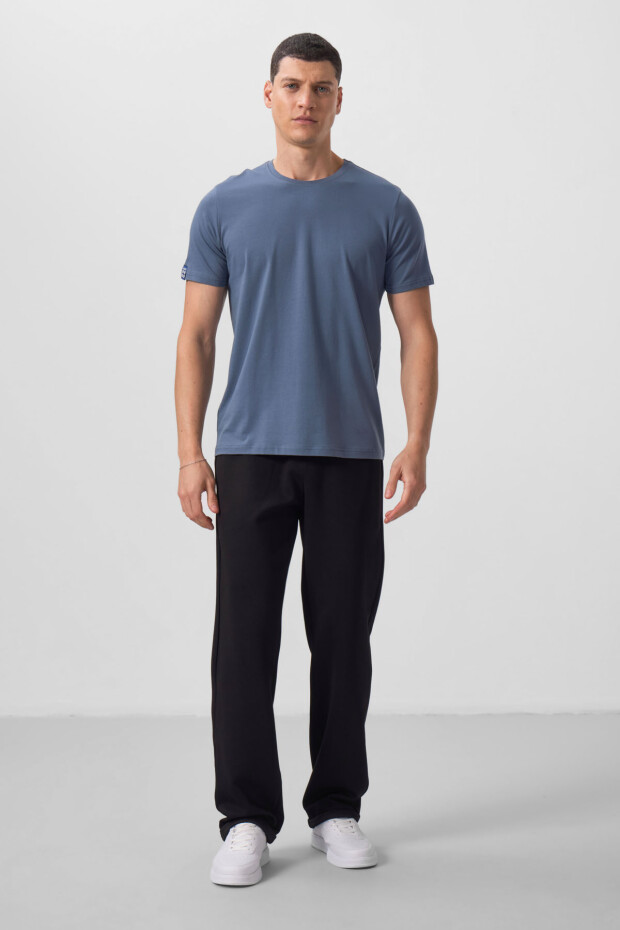 Petrol Erkek Basic Kısa Kol Standart Kalıp O Yaka T-shirt - 87911 - 2
