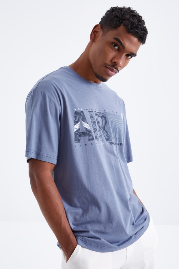 Tommy Life Petrol Air Baskılı O Yaka Erkek Oversize T-Shirt - 88097. 2 Tommy Life Petrol Air Baskılı O Yaka Erkek Oversize T-Shirt - 88097. 2