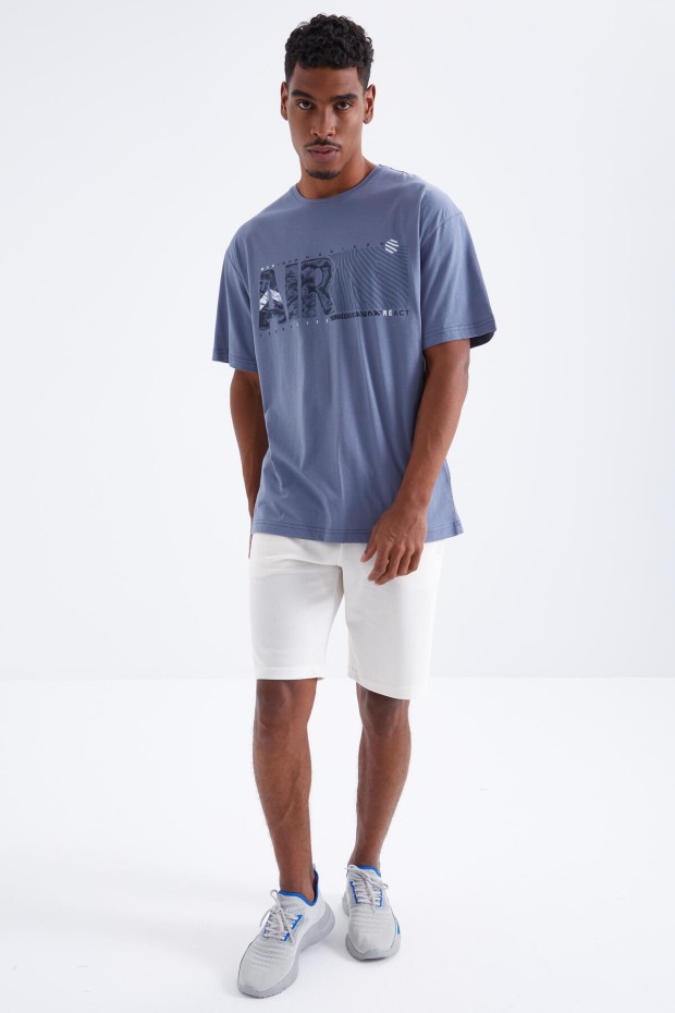 Tommy Life Petrol Air Baskılı O Yaka Erkek Oversize T-Shirt - 88097. 8 Tommy Life Petrol Air Baskılı O Yaka Erkek Oversize T-Shirt - 88097. 8
