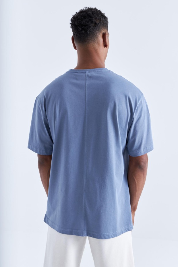 Tommy Life Petrol Büyük Baskılı O Yaka Erkek Oversize T-Shirt - 88092. 5 Tommy Life Petrol Büyük Baskılı O Yaka Erkek Oversize T-Shirt - 88092. 5